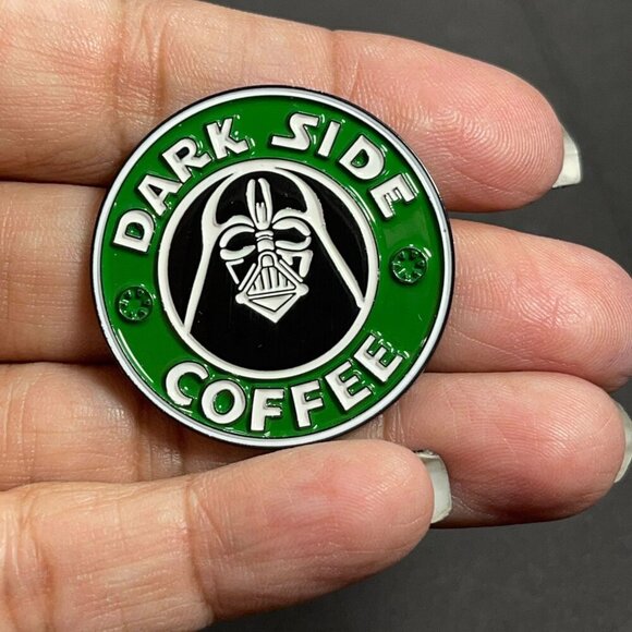 Darth Vader Lapel Pin Dark Side Green Coffee Star Wars Badge Brooch Pin Jewelry - Picture 5 of 9